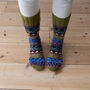 Fair Isle Hand Knitted Wool Socks, thumbnail 3 of 12