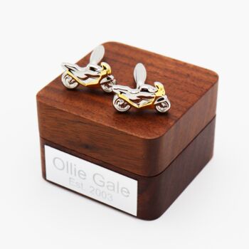 Personalised Two Tone Motorcycle Cufflinks, 4 of 4