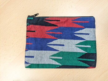 Nepali Dhaka Handwoven Pouch, Fair Trade Bold Colours, 2 of 7