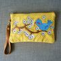 Blue Bird Cosmetic Pouch / Clutch, thumbnail 1 of 6