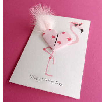 Happy Divorce Day Flamingo Heart Card, 4 of 7