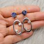Lapis Lazuli, Moonstone Silver Earrings, thumbnail 5 of 9