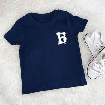 Personalised Kid's Varsity T Shirt, 3 of 7