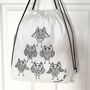 Owl Pyramid Bag To Colour In, thumbnail 2 of 7