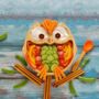 Bamboo Owl Plate With Suction Orange, thumbnail 5 of 5