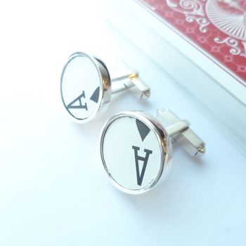 Playing Cards Silver Cufflinks, 3 of 4