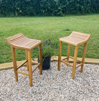 Contemporary Teak Kitchen Or Garden Stool, 2 of 10