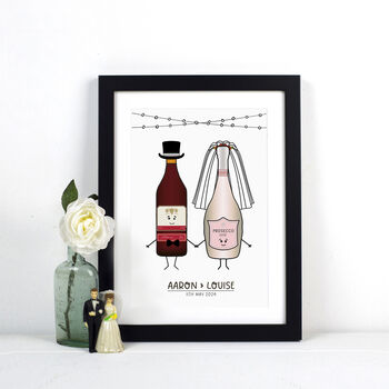 Personalised Bride And Groom Wedding Print, 2 of 11