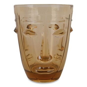 Set Of Six Amber Face Tumblers, 2 of 2