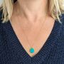 Turquoise December Birthstone Necklace, Gold Plated, thumbnail 3 of 7
