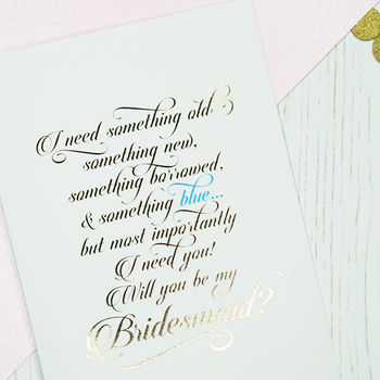 Gold Foil Will You Be My Bridesmaid Card, 4 of 5
