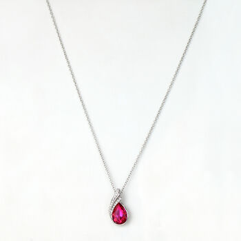 Crystal Teardrop Pendant Necklace, 4 of 5