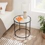 Round Side Table Small Coffee Table Tempered Glass, thumbnail 1 of 7