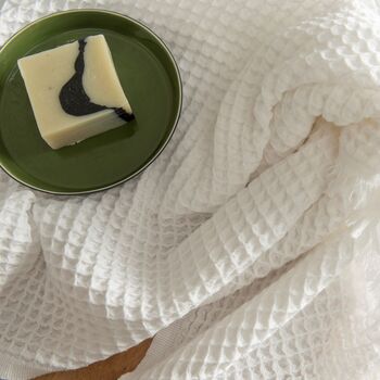 Mediterranean Waffle Towel Chalky White, 2 of 12