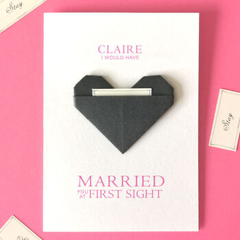 Married At First Sight Style Origami Heart Card, 5 of 6