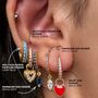Heart Ear Huggies, thumbnail 2 of 3