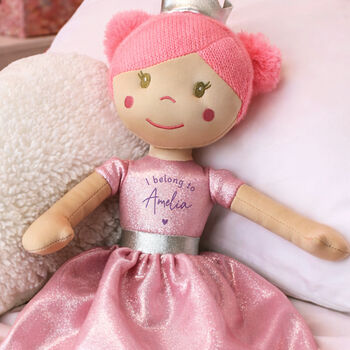 Personalised 'I Belong To' Princess Rag Doll, 3 of 7