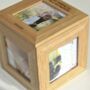 Personalised Oak Wedding Photo Cube, thumbnail 5 of 6