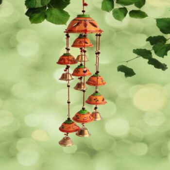 Orange Round Bell Wind Chime/Wall Hanging Decor, 3 of 3