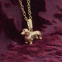 Solid 9ct Gold Dachshund Pendant, thumbnail 2 of 2