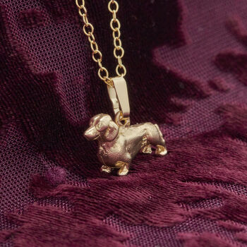 Solid 9ct Gold Dachshund Pendant, 2 of 2
