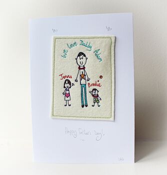 Personalised Embroidered Father's Day Card, 4 of 8