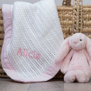 Personalised Cellular Baby Blanket With Coloured Trim, 5 of 10
