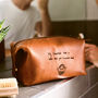 Personalised Leather Washbag With Child's Drawing, thumbnail 1 of 9