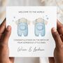 Twin Boys New Baby Card, Welcome To The World Boys, thumbnail 1 of 4