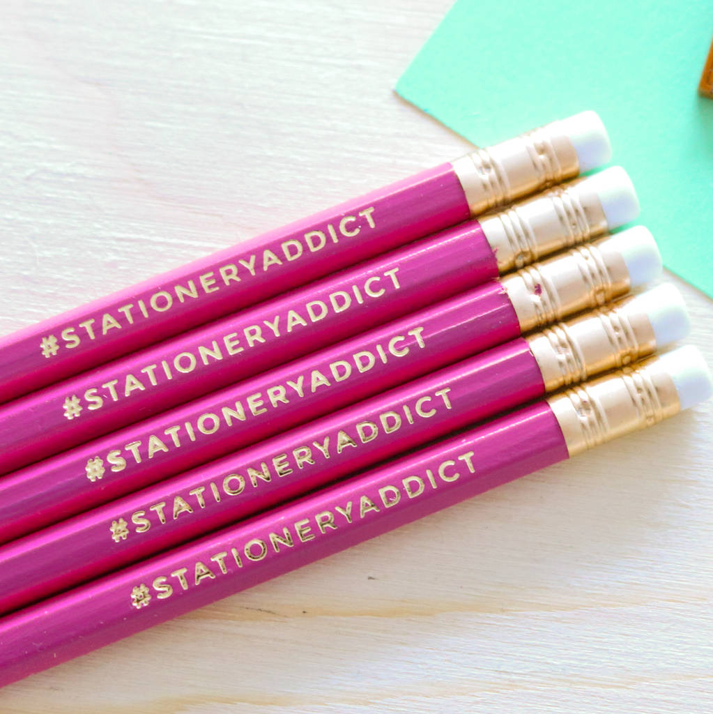 Stationery Addict Pencil Set By Paper Craze
