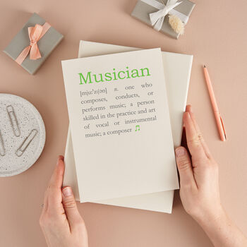 Personalised Musician Definition Music Lovers Card, 2 of 6