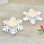 White Snowflake Christmas Candle And Tealight Holder, thumbnail 1 of 8