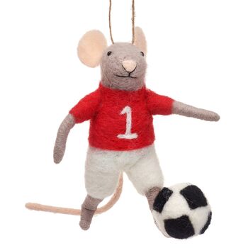 Football Mouse Hanging Decoration, 2 of 3