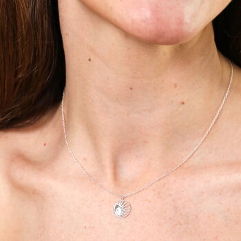Sterling Silver Hidden Sun Circle Pendant Necklace, 2 of 4