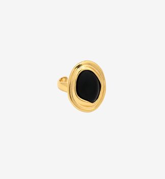 Enso Black Onyx And Molten Gold Ring, 2 of 4