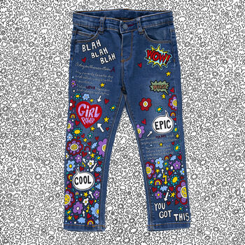 Kids Personalised Hand Painted Jeans, 2 of 12