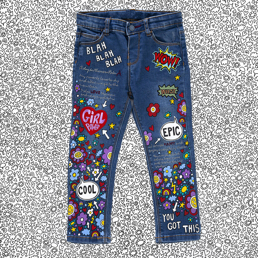 Kids Personalised Hand Painted Jeans By ZARAdreamland |  