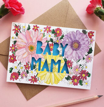 'Baby Mama' New Mum Paper Cut Card, 4 of 7