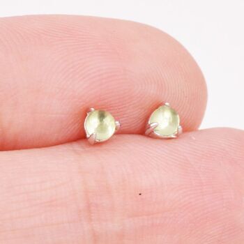 Genuine Green Peridot Tiny Stud Earrings, 7 of 11