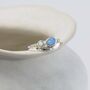 Blue And White Opal Sterling Silver Ring, thumbnail 4 of 8