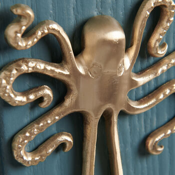 Brass Octopus Coat Hook, 2 of 2