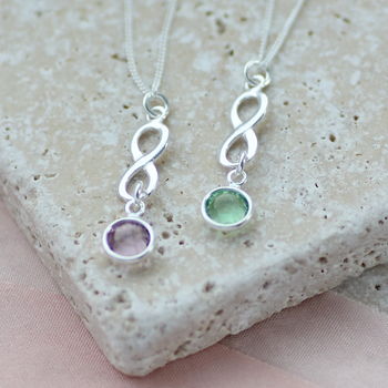 Sterling Silver Infinity Birthstone Pendant, 2 of 8