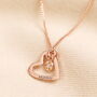 Personalised Heart And Bail Or Star Birthstone Charm Necklace, thumbnail 5 of 9