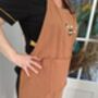 Brown Linen Apron With Hand Embroidered Flower, thumbnail 4 of 6
