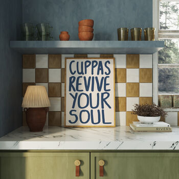 Cuppas Revive Your Soul Kitchen Wall Print, 5 of 9
