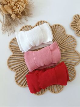 Newborn Botties, Cotton Baby Socks, Red, Dusky Rose Or White, 7 of 10