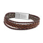 Personalised Men's Woven Layered Brown Leather Bracelet, thumbnail 6 of 7