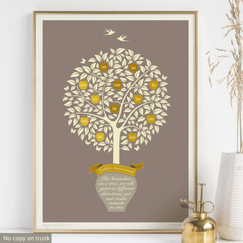 Golden Anniversary Gift Personalised Family Tree Print, 9 of 12