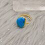 Gold Plated Silver Turquoise Ring: December Birthstone, thumbnail 2 of 9