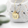 Personalised Birth Flower Heart And Disc Necklace, thumbnail 1 of 12